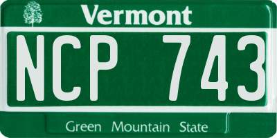 VT license plate NCP743