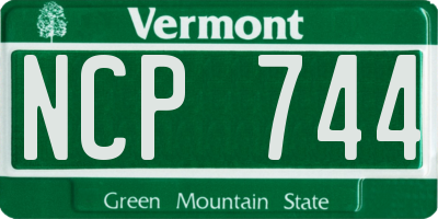 VT license plate NCP744