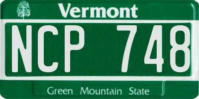 VT license plate NCP748