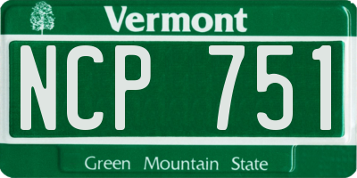 VT license plate NCP751