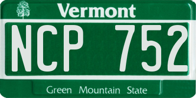 VT license plate NCP752
