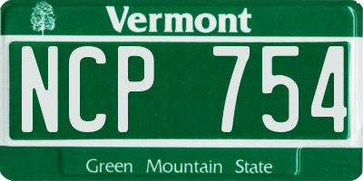 VT license plate NCP754