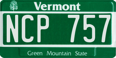 VT license plate NCP757