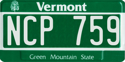 VT license plate NCP759