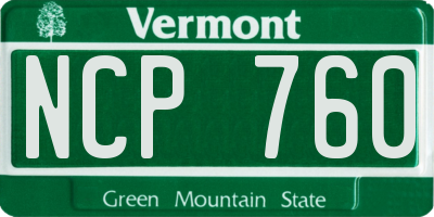 VT license plate NCP760
