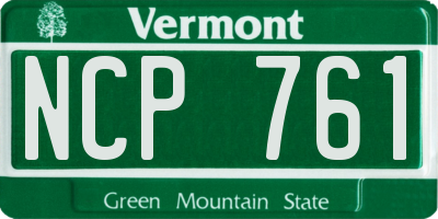 VT license plate NCP761