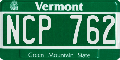 VT license plate NCP762
