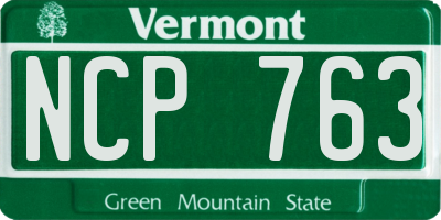VT license plate NCP763