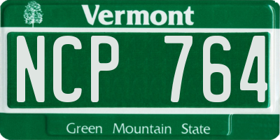 VT license plate NCP764
