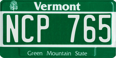 VT license plate NCP765