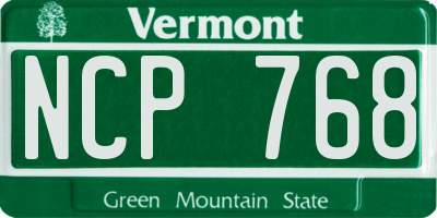 VT license plate NCP768