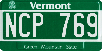 VT license plate NCP769