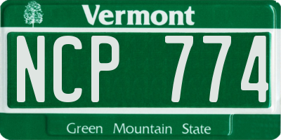 VT license plate NCP774