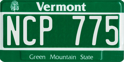 VT license plate NCP775