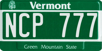 VT license plate NCP777