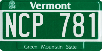 VT license plate NCP781