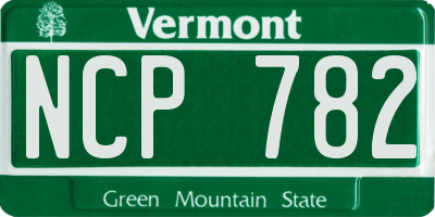 VT license plate NCP782