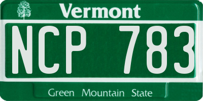 VT license plate NCP783