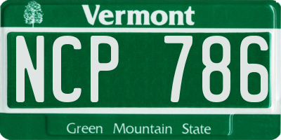 VT license plate NCP786
