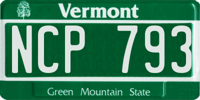 VT license plate NCP793