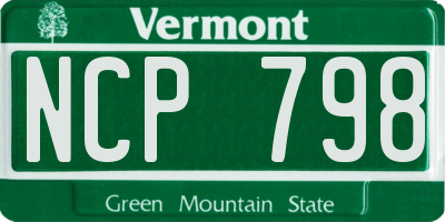 VT license plate NCP798
