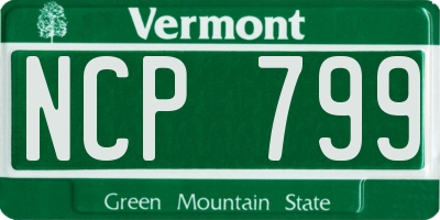 VT license plate NCP799