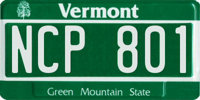 VT license plate NCP801