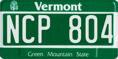 VT license plate NCP804