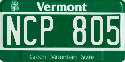 VT license plate NCP805