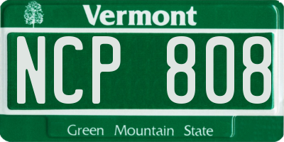 VT license plate NCP808