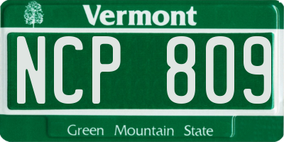 VT license plate NCP809