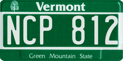 VT license plate NCP812