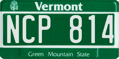 VT license plate NCP814