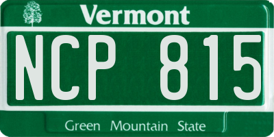 VT license plate NCP815