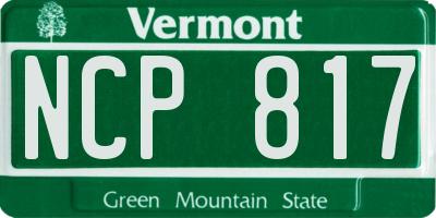 VT license plate NCP817