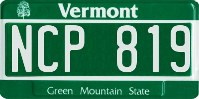 VT license plate NCP819