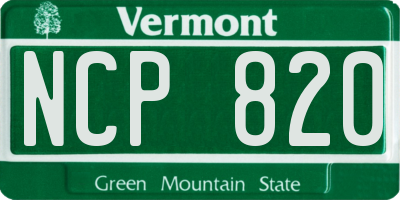 VT license plate NCP820