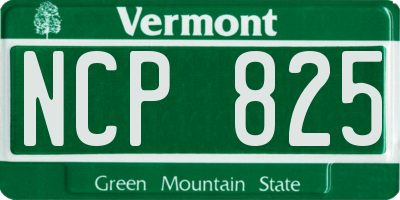 VT license plate NCP825
