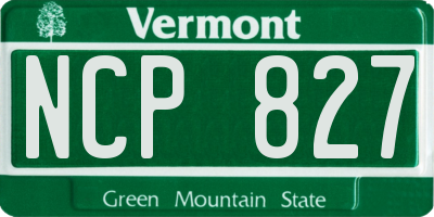 VT license plate NCP827