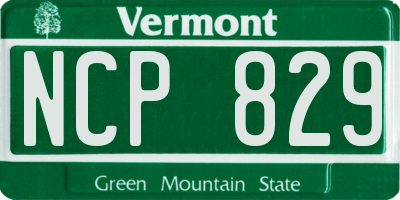 VT license plate NCP829