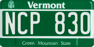 VT license plate NCP830