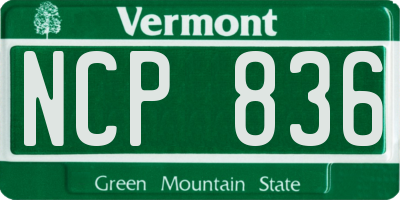 VT license plate NCP836