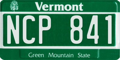 VT license plate NCP841