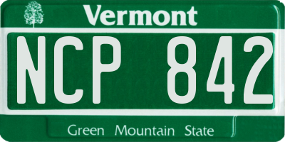 VT license plate NCP842