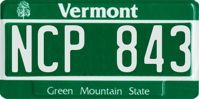 VT license plate NCP843