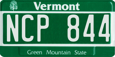 VT license plate NCP844