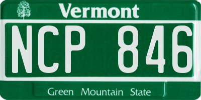 VT license plate NCP846