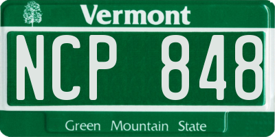 VT license plate NCP848