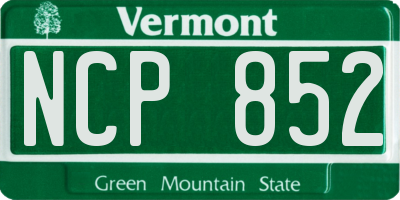 VT license plate NCP852