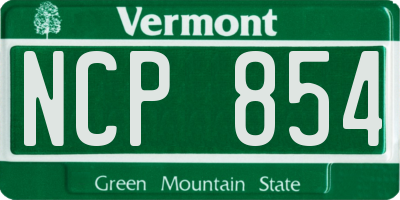 VT license plate NCP854